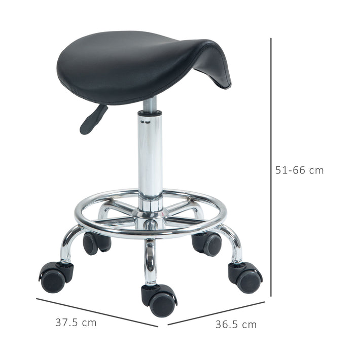 Salon Saddle Stool with Wheels - Ergonomic Rolling Chair for Massage, Spa, Tattoo, Beauty & Hairdressing - Comfort Seating for Professionals