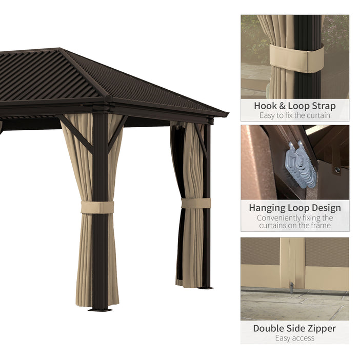 Aluminium Frame 3.6x3m Hardtop Gazebo - Durable Outdoor Shelter with Accessories - Ideal for Garden Parties and Backyard Relaxation