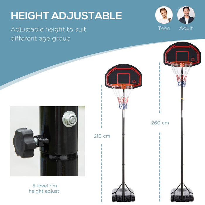 Adjustable Basketball Hoop Stand with Mobility - Wheeled Design & Heavy-Duty Stability - Ideal for Home & Recreational Use