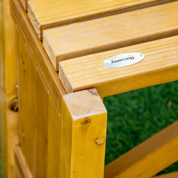 Corner Wooden Planter Bench - Outdoor Patio Combo with Seating and Plant Box - Ideal for Garden, Park, and Deck Lounging Space