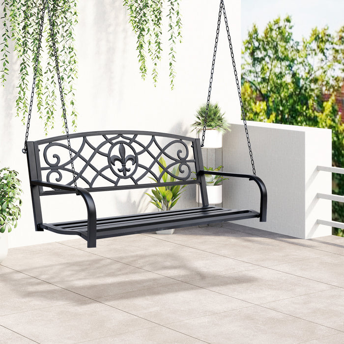 Outdoor Patio Porch Swing Bench - Weather-Resistant Hanging Seat with Chains, Ideal for Yard, Deck & Backyard - Relaxing Outdoor Seating for Home Spaces