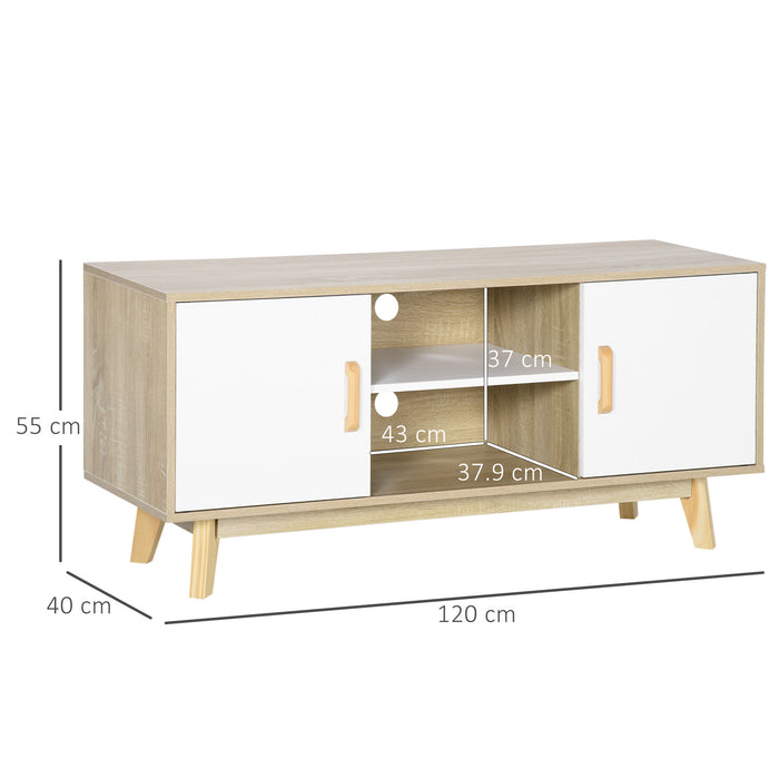 Modern Entertainment Center - Storage-Friendly TV Stand with Shelves & Doors, Fits 55" TVs - Ideal for Living Room or Bedroom Decor