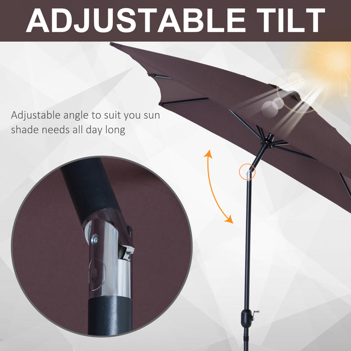 Rectangular Patio Umbrella Parasol - Durable Outdoor Garden Canopy with Sun Shade Protection and Easy Tilt Crank - Ideal Shelter for Backyard Leisure and Entertaining