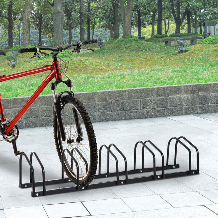 Heavy-Duty Bike Stand - 130x33x27cm Steel Bicycle Parking Rack in Black - Space-Saving Storage for Cyclists & Garages