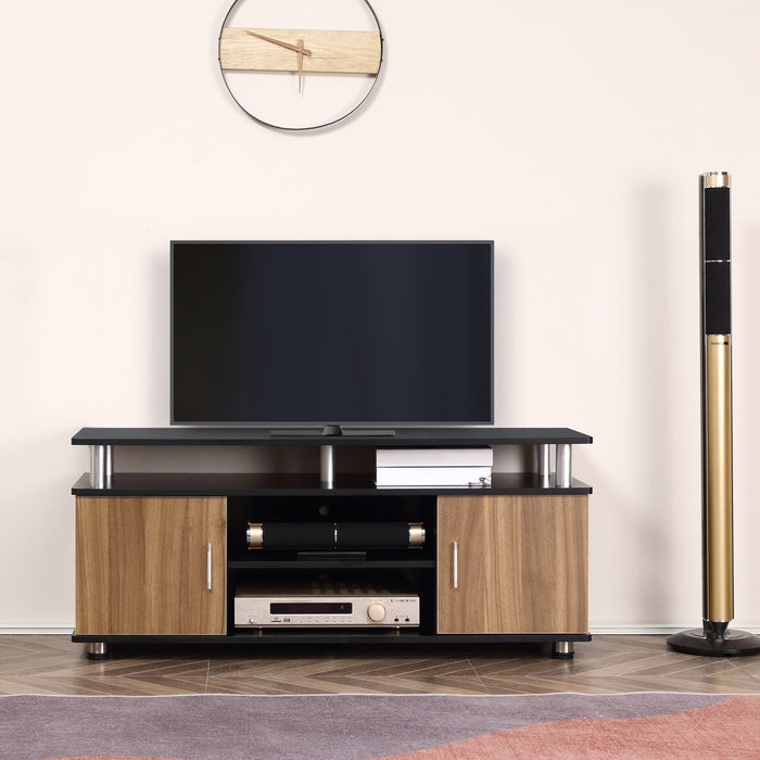 Modern Black TV Stand - 120cm Length, 40cm Width, 52.2cm Height Entertainment Unit - Ideal for Living Room Media Organization