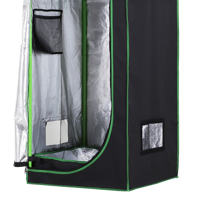 Hydroponic Plant Grow Tent with Viewing Window and Tool Bag - 60x60x140cm Compact Black/Green Indoor Gardening Enclosure - Ideal for Urban Farmers & Small Space Gardening