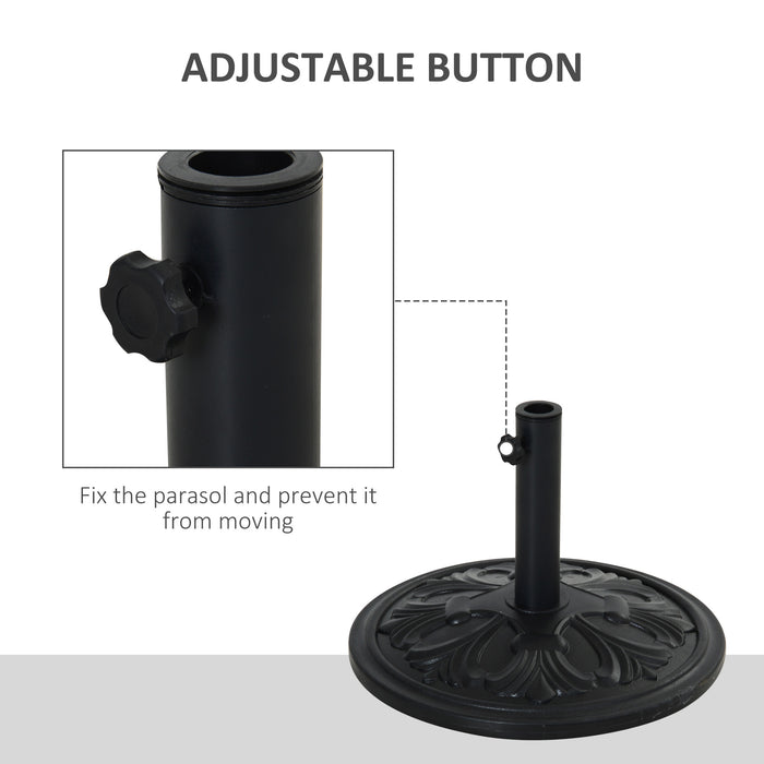 Heavy Duty Round Cement Parasol Base - Durable Umbrella Stand for Outdoor Garden Stability - Ideal for Patio Shade & Weather Resistance