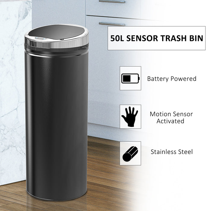 Stainless Steel 50L Sensor Garbage Bin with Inner Bucket - Touchless Waste Disposal Solution - Ideal for Home and Office Use