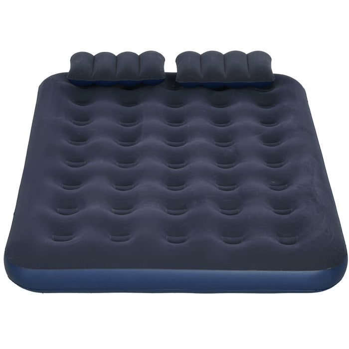Inflatable Queen Air Mattress - Sturdy and Comfortable with Easy Manual Hand Pump - Perfect for Overnight Guests and Camping Adventures