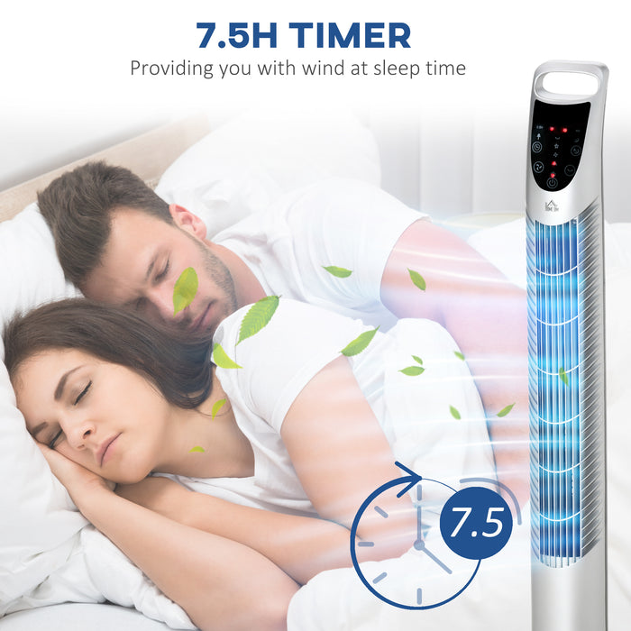 Freestanding 36'' Tower Fan with LED Display - 3 Speed Settings, 3 Modes, 70° Oscillation, 7.5-Hour Timer - Includes 5M Range Remote Control for Convenient Cooling