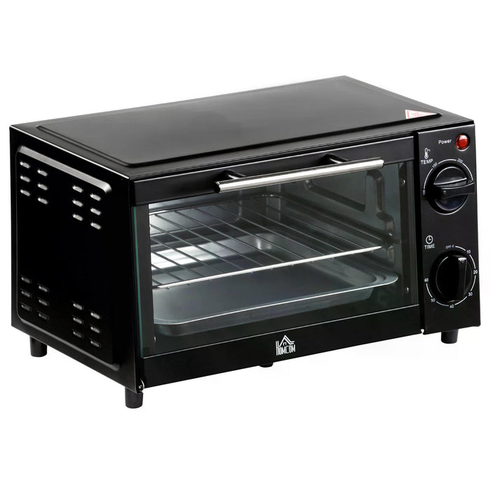 Convection Mini Oven 9L Model - Electric Countertop Grill with Adjustable Temperature and Timer, Includes Baking Tray & Wire Rack - Perfect for Small Kitchens, Bachelors & Quick Baking Needs