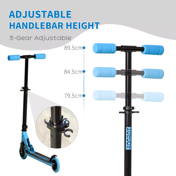 Kids Foldable Scooter with Adjustable Height - Sturdy Aluminium Kick Scooter with Brake - Perfect for Boys and Girls Aged 3-8 Years