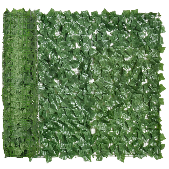 Artificial Leaf Hedge Screen - 3-Meter Long by 1-Meter Tall Decorative Faux Hedging - Enhances Privacy for Gardens, Outdoor Spaces, and Indoor Ambiance