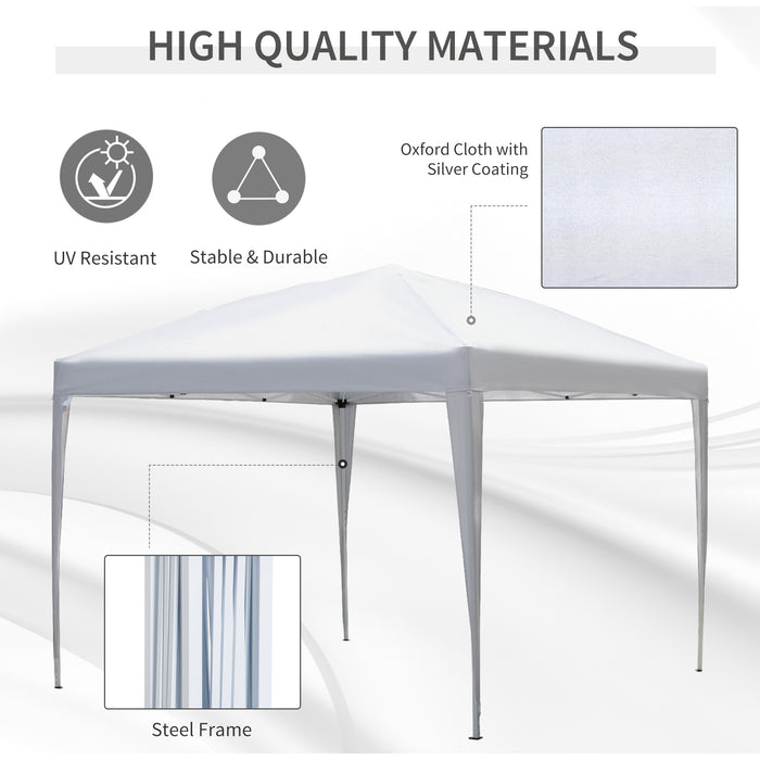 Heavy Duty 3x3m Pop-Up Garden Gazebo - Waterproof Marquee Party Tent with Folding Canopy - Ideal for Weddings & Outdoor Events, White