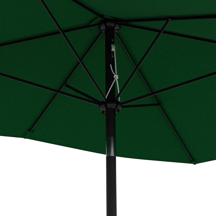 Rectangular Market Umbrella with Easy Crank and Tilt Feature - 6 Ribs, Sturdy Aluminum Pole, 2 x 3m in Lush Green - Ideal Sunshade for Patio, Garden, or Poolside