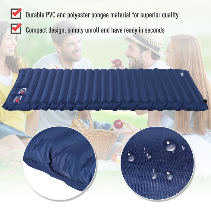 Self-Inflating PVC Mattress for 2-3 Person - Comfortable Camping Sleeping Pad in Green - Ideal for Outdoor Adventures and Family Trips