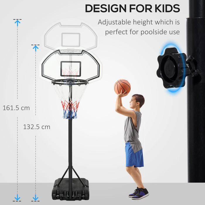 Adjustable Basketball Stand 94-123cm - Poolside Height-Flexible Hoop for All Ages - Ideal for Kids and Adults Recreational Play