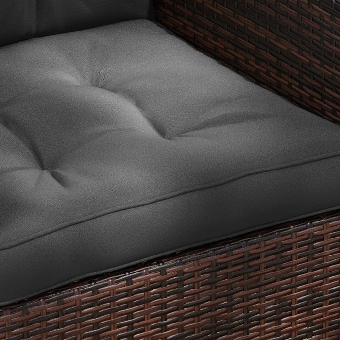 Patio Comfort Cushion Set - 4-Piece Seat and Back Pillow Combo, Charcoal Grey - Ideal for Indoor & Outdoor Seating Comfort