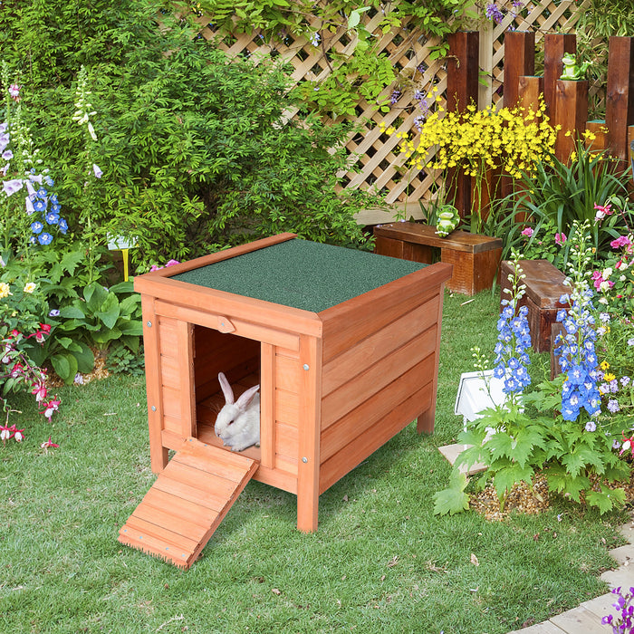 Bunny & Guinea Pig Wooden Hutch - Small Animal Safe Shelter and Hideaway, 51x42x43cm - Ideal for Rabbits, Guinea Pigs, and Ferrets