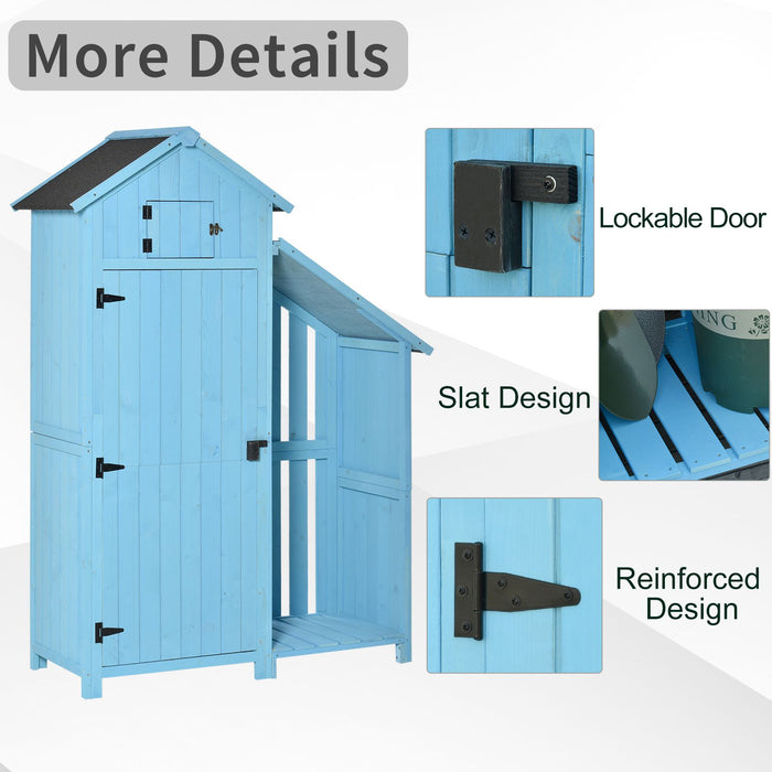 Wooden Firewood Storage Shed - Waterproof Garden Tool Organizer with Asphalt Roof and Lockable Door - Perfect for Outdoor Equipment and Lumber Keeping, 180x130x55 cm