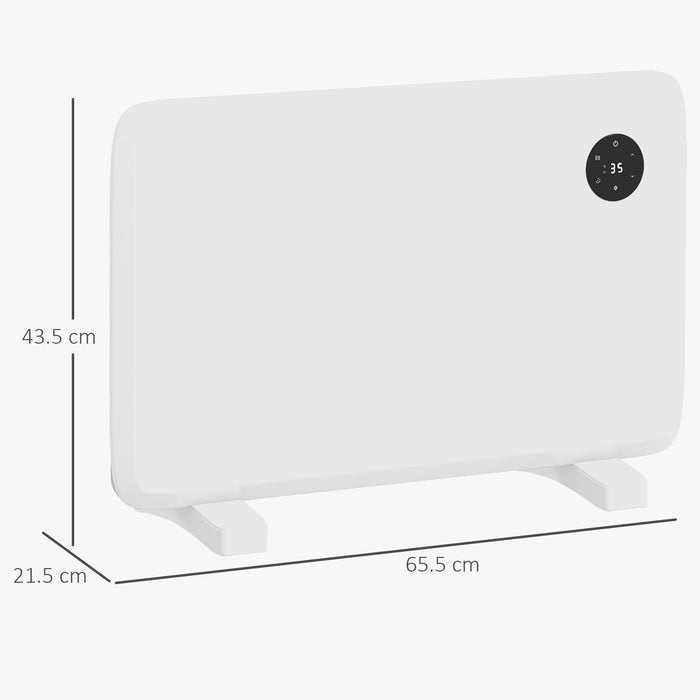 1200W Electric Space Heater - Freestanding/Wall-Mounted Convector with Thermostat and Timer, White - Ideal for Home Heating & Comfort