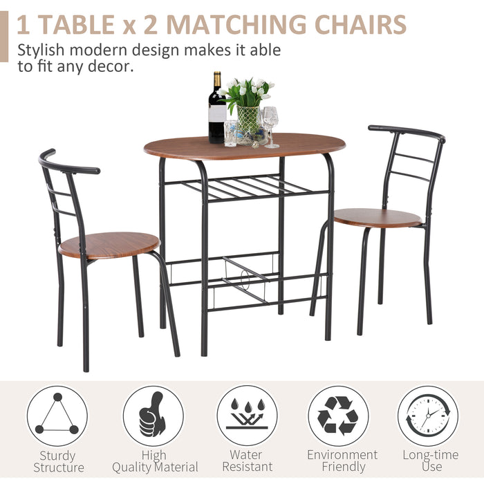 MDF 2 Person Dining Set - Compact 2-Seater Bar Stool and Table Combination - Ideal for Small Spaces and Couples Dining