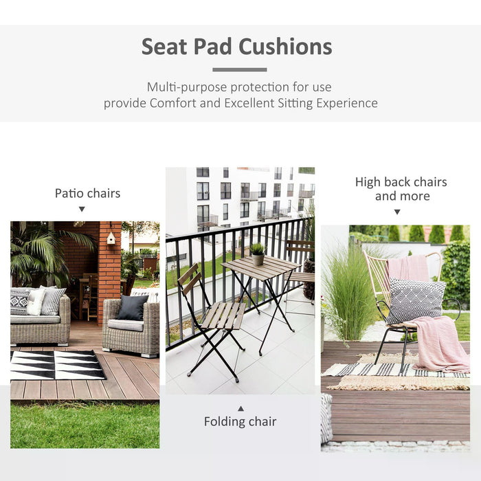 Bench Cushion Seat Pads Set of 2 with Straps - White 45x45 cm Comfortable Padding for Dining Chairs and Patio Furniture - Ideal for Indoor and Outdoor Seating Comfort
