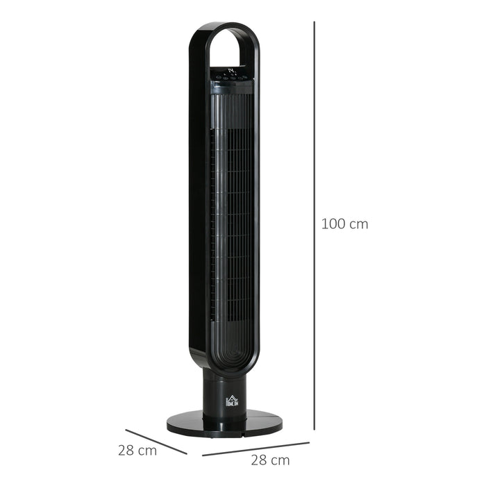 39" Oscillating Tower Fan - 3 Speed Settings, 12-Hour Timer, LED Control Panel - Ideal for Bedroom Cooling with Remote Access