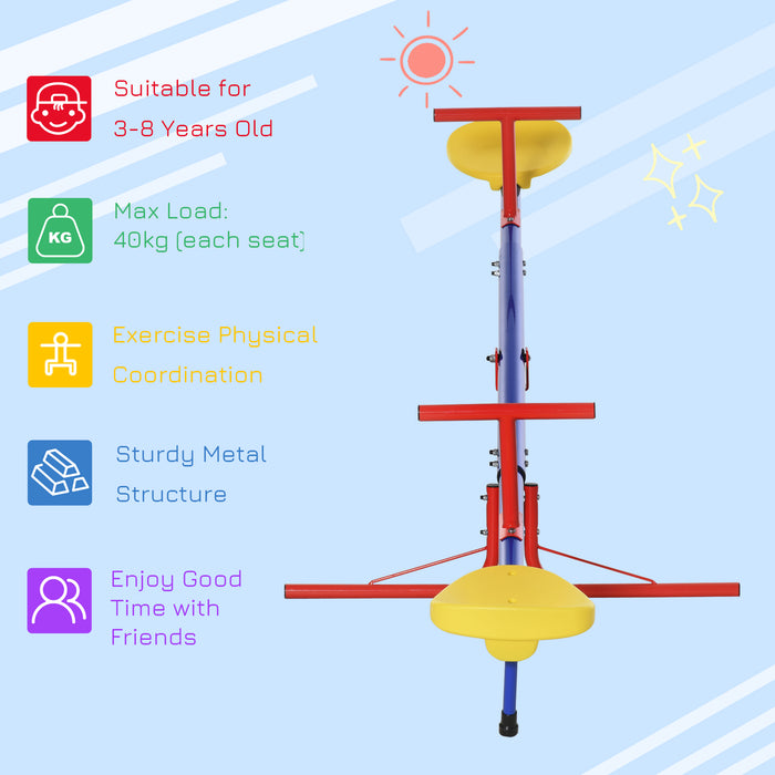 Rotating Seesaw for Kids - 360-Degree Metal Teeter Totter with Swivel Action - Fun Outdoor Play Equipment for Children