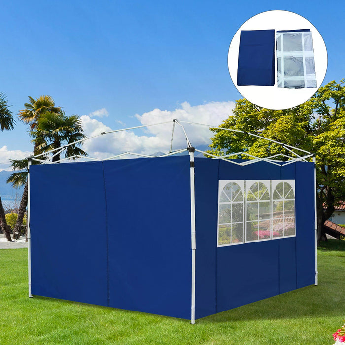 3M Gazebo - Exchangeable Side Panels with Window, Blue - Ideal for Outdoor Events and Privacy