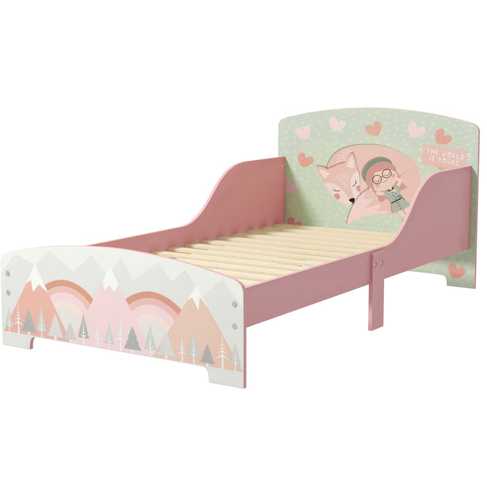 Kids Bedroom Furniture - Toddler Bed Frame Suitable for Ages 3-6 Years - Charming Pink Color for Young Children's Room