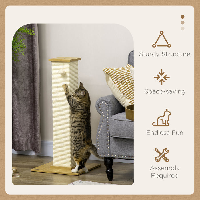 Scratching Post Cat Tree with Play Ball - 80 cm Tall, Durable Sisal Rope Design - Ideal for Cat Scratching and Playtime Needs