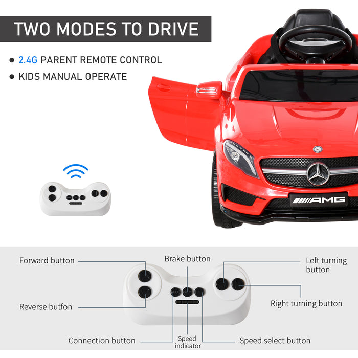 Mercedes Benz GLA Licensed 6V Ride-On Car - Toddler Toy with Music, Headlights, Remote Control, Two Speeds, Rechargeable - Perfect for Young Drivers and Car Enthusiasts