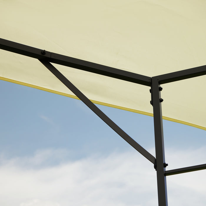 Outdoor Metal Gazebo 3x3m - Party and BBQ Pavilion with Water-resistant PE Canopy, Cream - Ideal Shelter for Garden Events