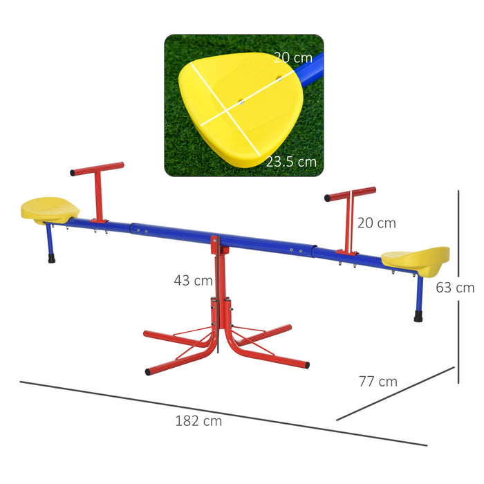 Rotating Seesaw for Kids - 360-Degree Metal Teeter Totter with Swivel Action - Fun Outdoor Play Equipment for Children