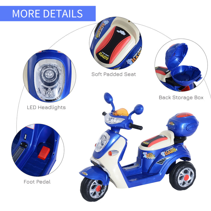 Electric Blue Tricycle for Kids - Battery-Powered Ride-On Toy - Perfect for Toddlers and Young Children Outdoor Play