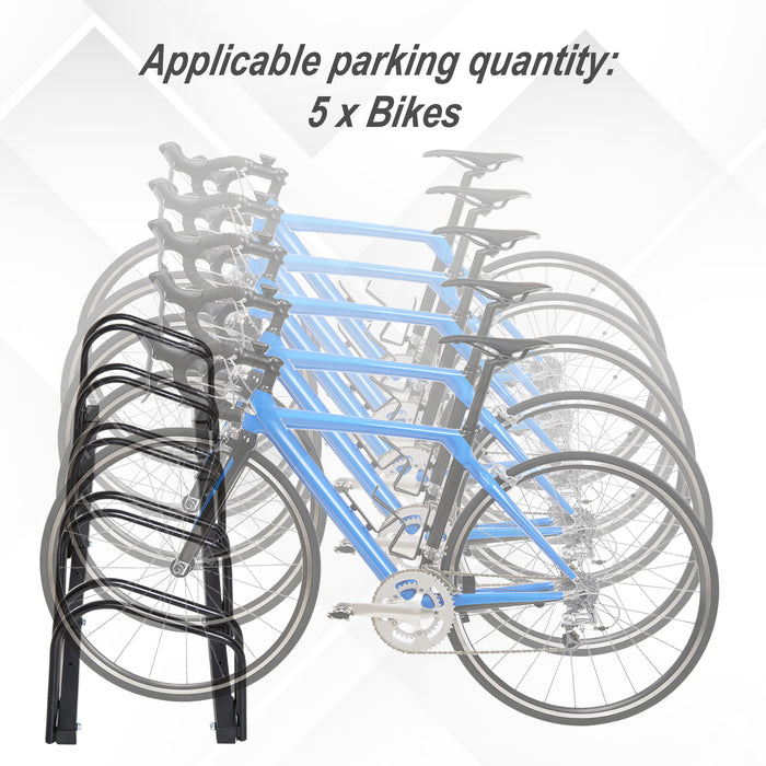 Heavy-Duty Bike Stand - 130x33x27cm Steel Bicycle Parking Rack in Black - Space-Saving Storage for Cyclists & Garages