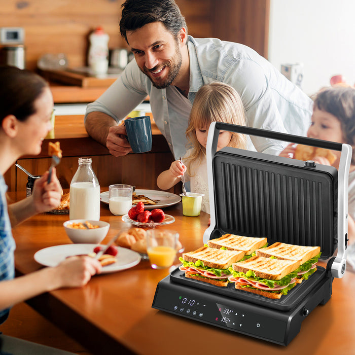 Indoor Grill 3-in-1 Model - Versatile 180-degree Opening Design with 5 Automatic Cooking Modes - Ideal for Convenient and Diverse Home Cooking