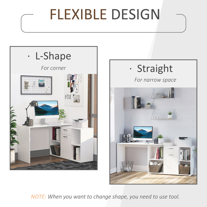 Modern L-Shaped Computer Desk - Home Office Corner Workstation with Ample Storage for Laptop, PC - Ideal for Productivity and Space Efficiency