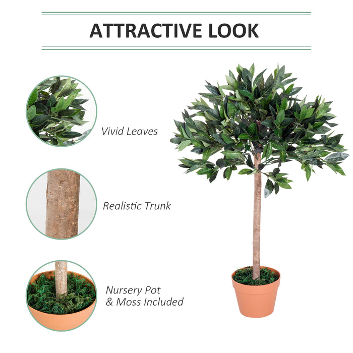 3ft Faux Olive Tree with Lush Green Leaves - Perfect Indoor Decorative Plant for Home or Office - Potted in Stylish Orange Container