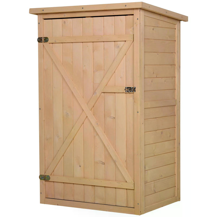 Outdoor Fir Wood Tool Shed - Garden Storage Cabinet with Shelves, 75 x 56 x 115 cm - Ideal Organizer for Yard Tools and Equipment