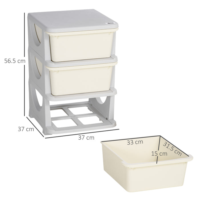 3-Tier Kids Storage Dresser - Vertical Chest with Drawers for Toy Organization - Ideal for Nursery, Playroom, and Kindergarten Spaces