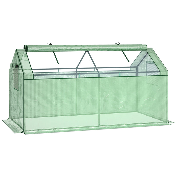 Mini Garden Greenhouse with Metal Frame - Portable Growhouse with Large Zipper Windows, 180x92x92cm - Ideal for Plant Growth and Protection
