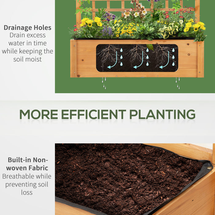 Elevated Wooden Planter for Garden - Raised Bed for Flowers, Herbs, and Vegetables with 2 Storage Shelves - Ideal for Outdoor Gardening and Space Efficiency