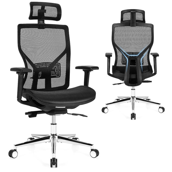 Mesh Ergonomics - Adjustable Office Chair with Sliding Seat and Lumbar Support - Ideal for Long Hours of Sitting at Work