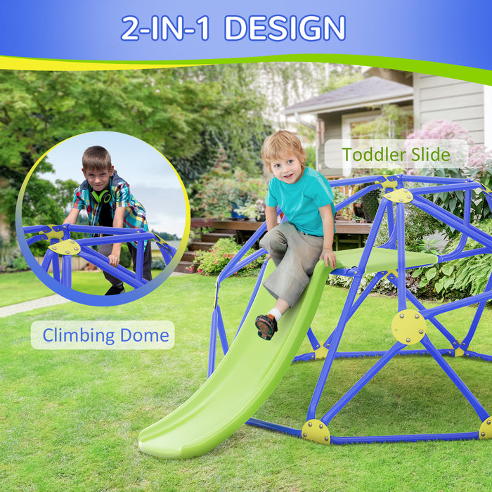 Kids Outdoor Playground with Climbing Frame & Slide - Sturdy Wooden Construction, Multi-Level Platform - Fun Play Structure for Ages 3-10 Years