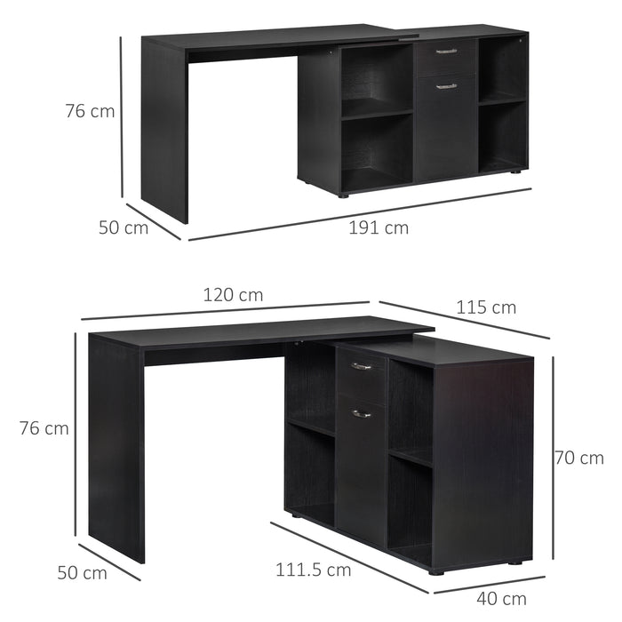 Modern L-Shaped Computer Desk - Corner Laptop Table with Ample Storage for Home Office - Ideal for Work and Study Spaces