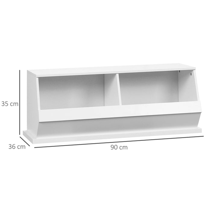 2-Cube Organizer Shelf - Display Storage Cabinet with Dual Compartments - Ideal for Living Room, Bedroom, or Playroom Organization