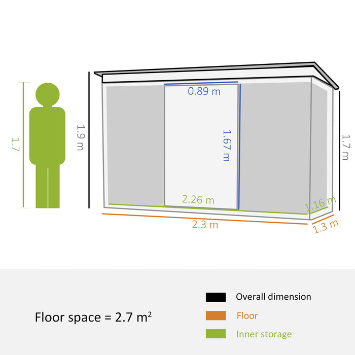 Garden Storage Shed with Sliding Door - 7.6x4.3 ft, Ventilation Window & Sloped Roof for Gardening Tool Organization - Ideal for Outdoor Equipment Protection and Space Management