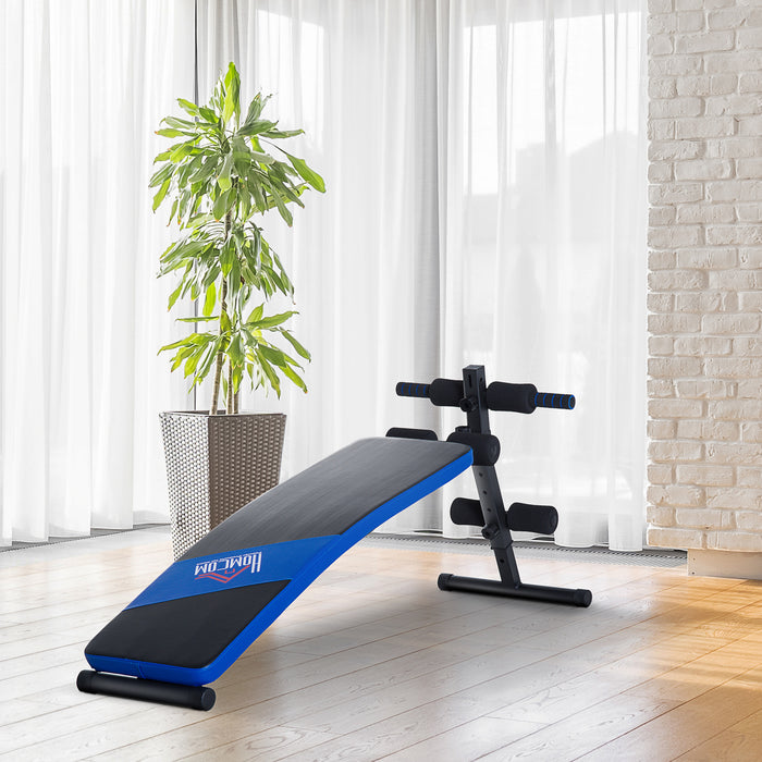 Heavy-Duty Sit-up Bench - Steel Frame with Black/Blue Padding - Fitness Enthusiasts and Core Strengthening Exercise